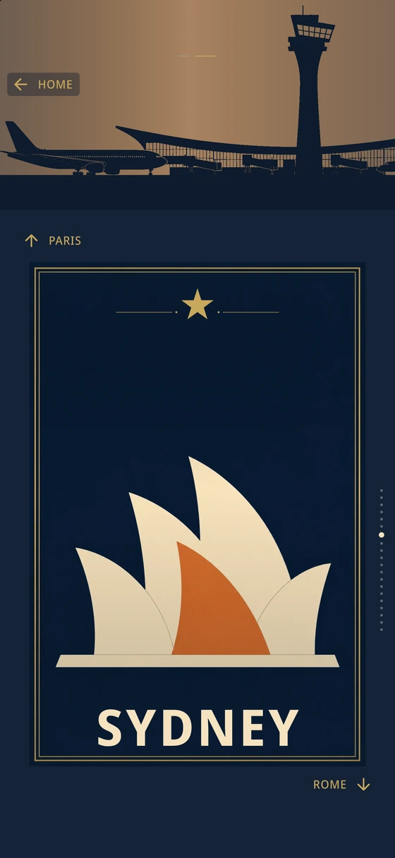 The Sydney city poster, featuring the Opera House.